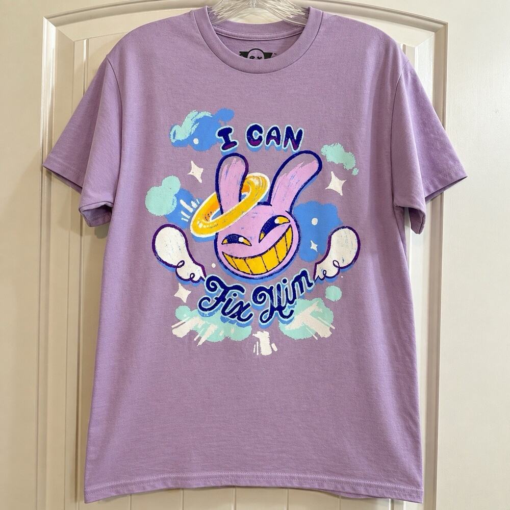 Hot Topic Glitch Amazing Digital Circus Jax Purple Graphic Crew Neck T-Shirt M